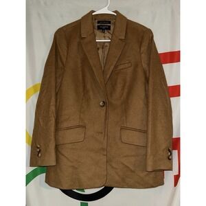 Talbots Wool Blend Blazer Womens 4 Petite Brown Made in Italy